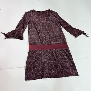 Zucozz Shirt Tunic Womens Large Purple Paisley Whimsigoth Flare Sleeve